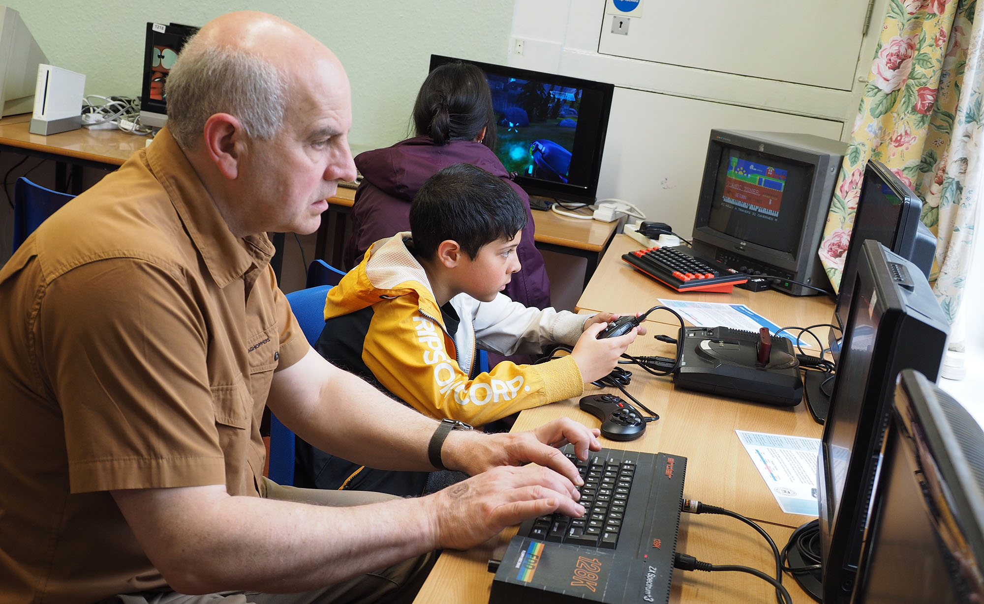 People playing on computers